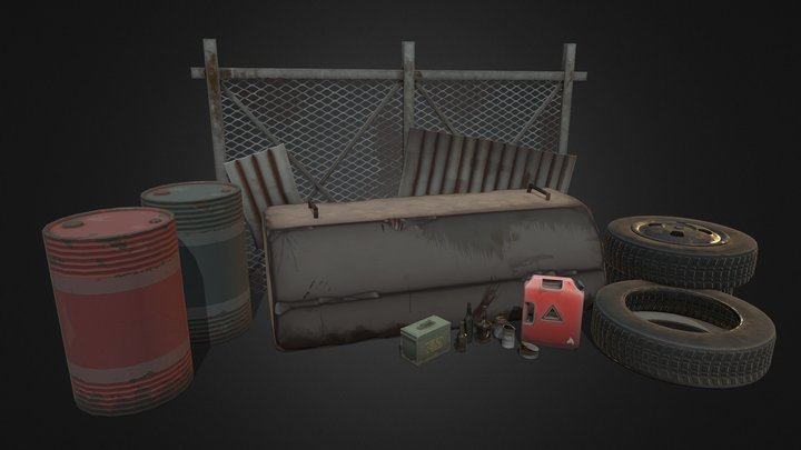 Walking Dead Saints and Sinners Inspired Props 3D Model
