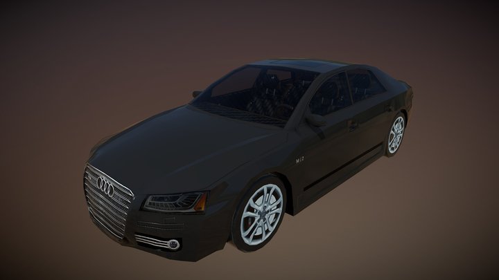 Audi A8 Low Poly Car 3D Model