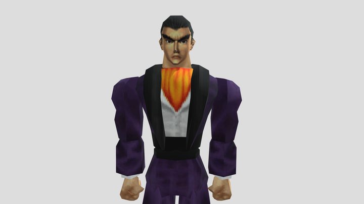 Realistic Fully Rigged Kazuya Mishima 3D Character Model 3D model rigged