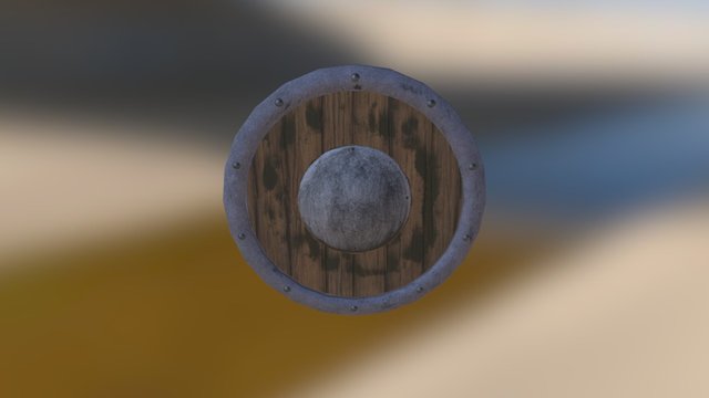 Plain round shield 3D Model