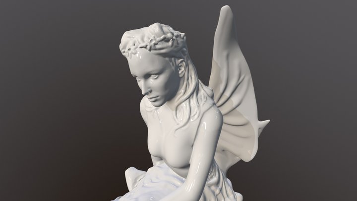 Digital, hand sculpted fairy 3D Model