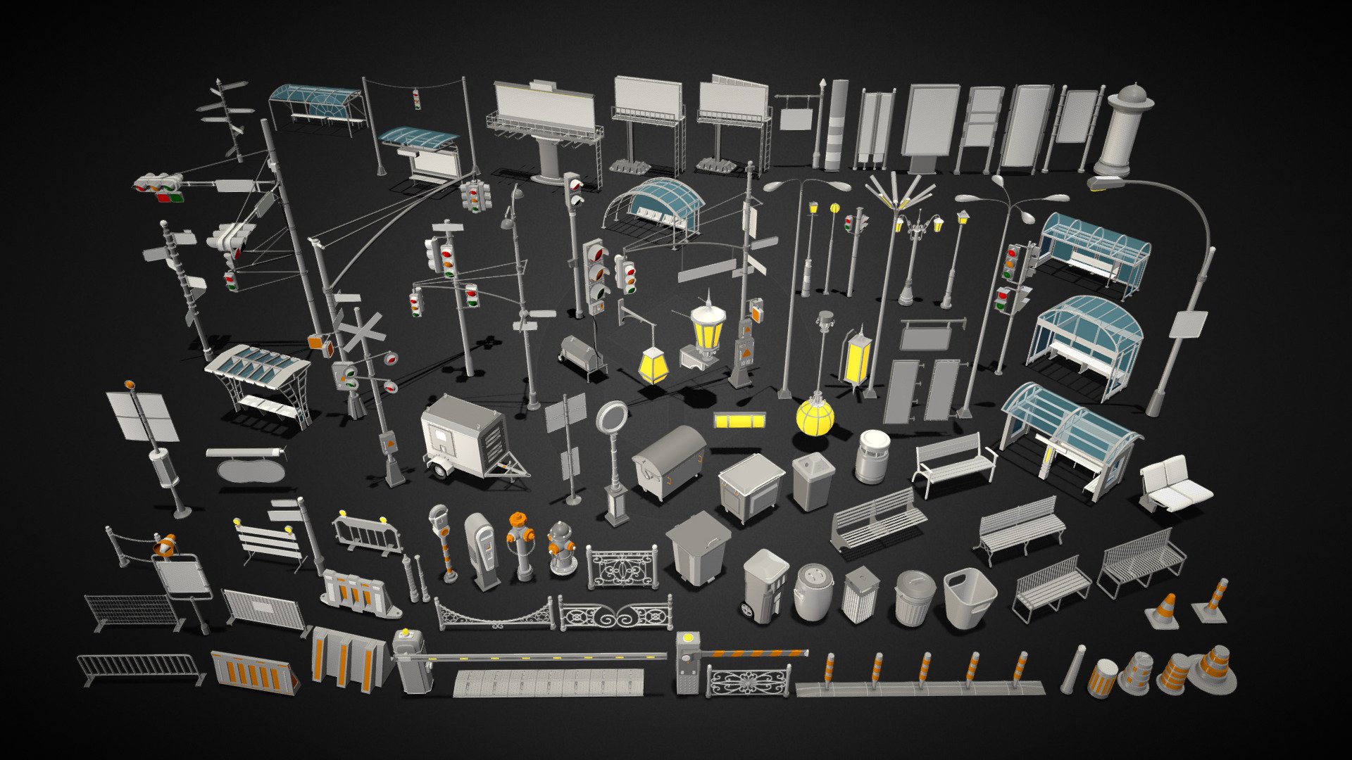 Street Collection 3 - 100 pieces — Sketchfab embed 3D viewer