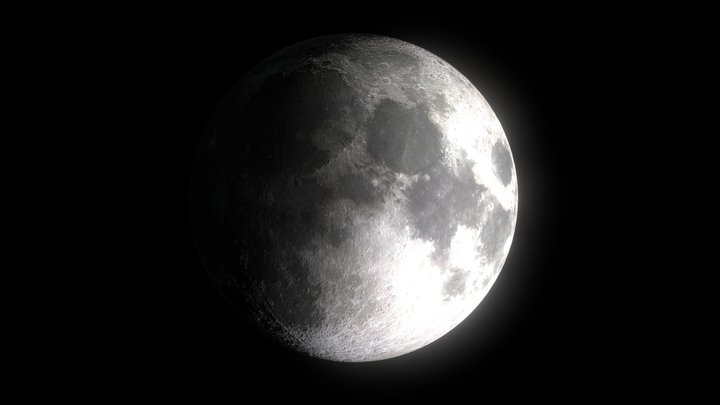 Moon Photo Realistic  8 K 3D Model