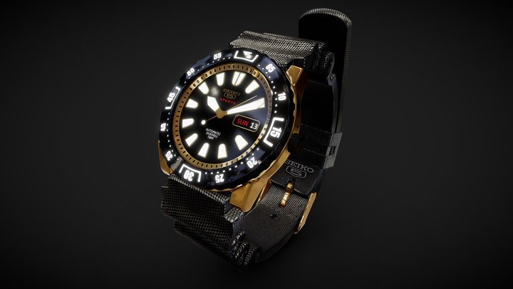 Seiko 5 Sports SARZ012 Watch 3D Model