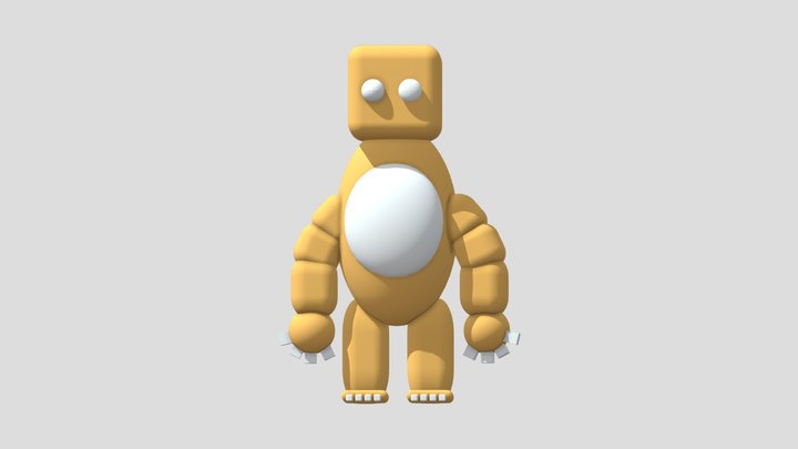 Dumb Robot Orange 3D Model
