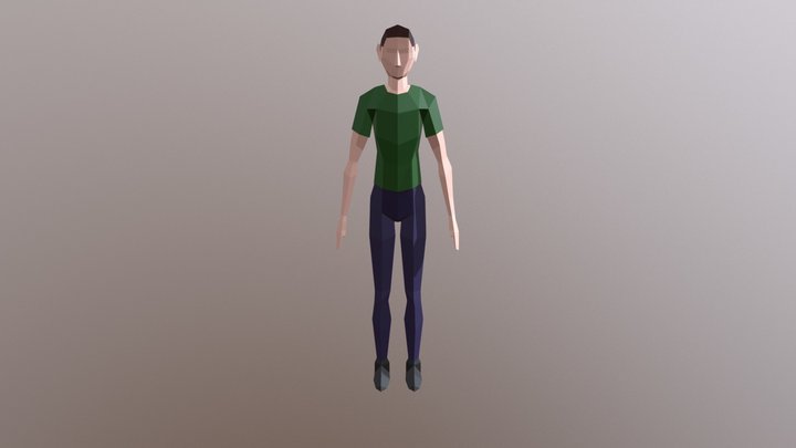 Male Low Poly Character 3D Model