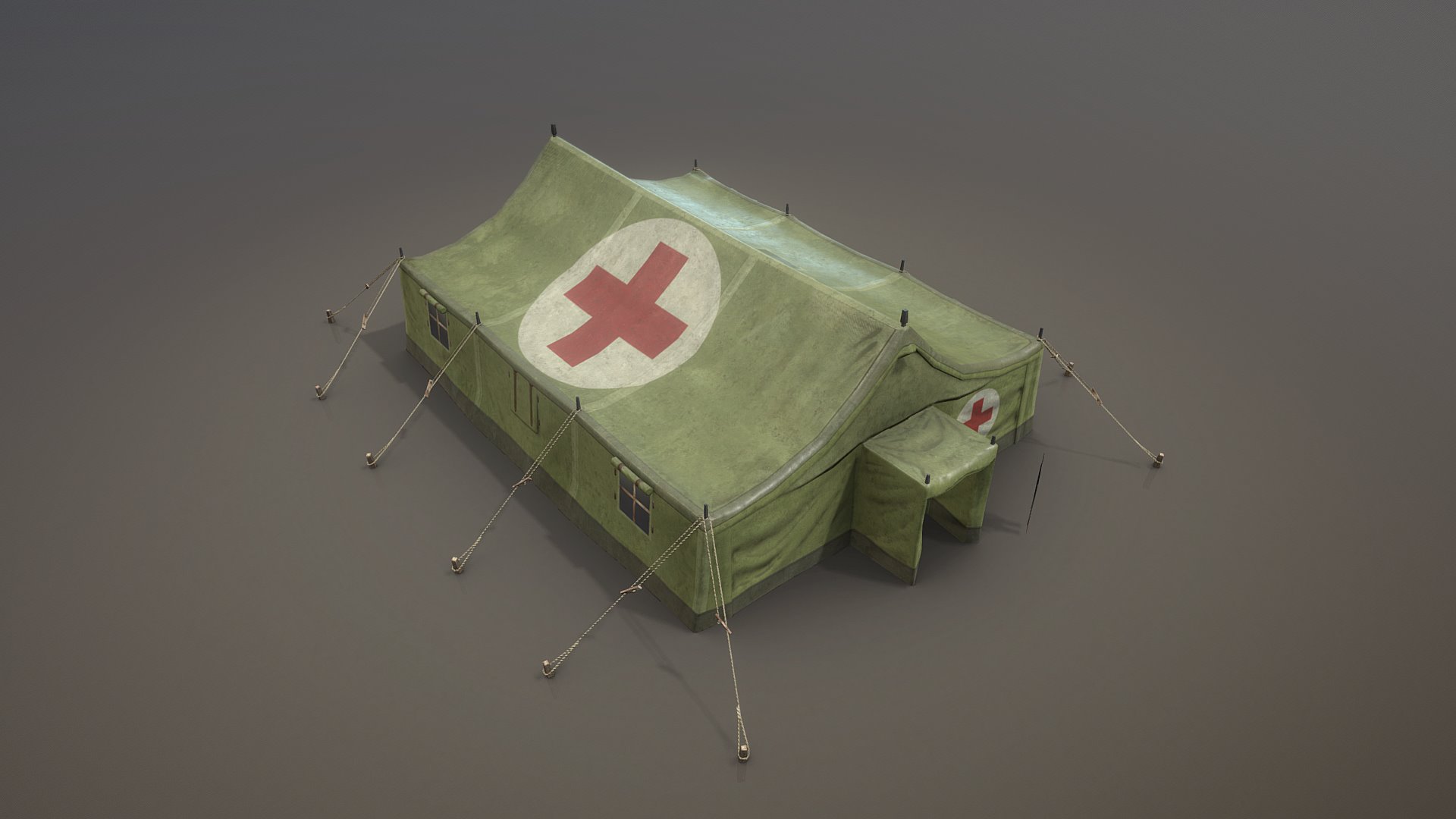 3D model Military Tent 01 MedicalForest - This is a 3D model of the Military Tent 01 MedicalForest. The 3D model is about a model of a house.