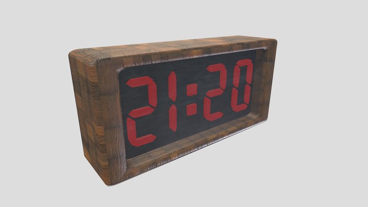 Old digital clock 3D Model