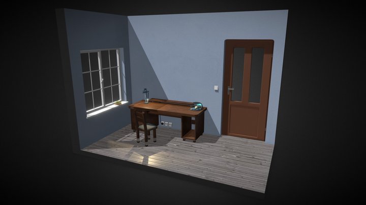 Low Poly Room 3D Model