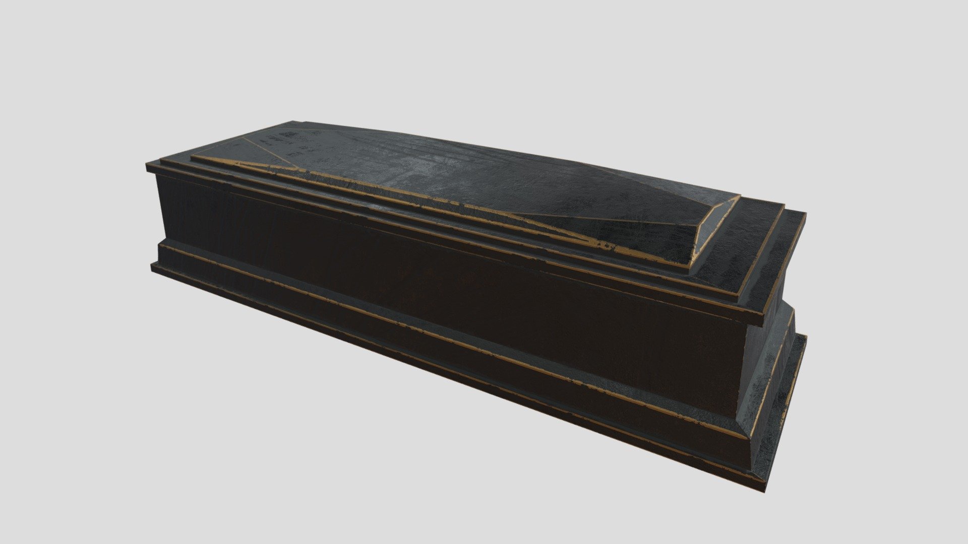 Stone Sarcophagus with Gold Accents — Sketchfab embed 3D viewer