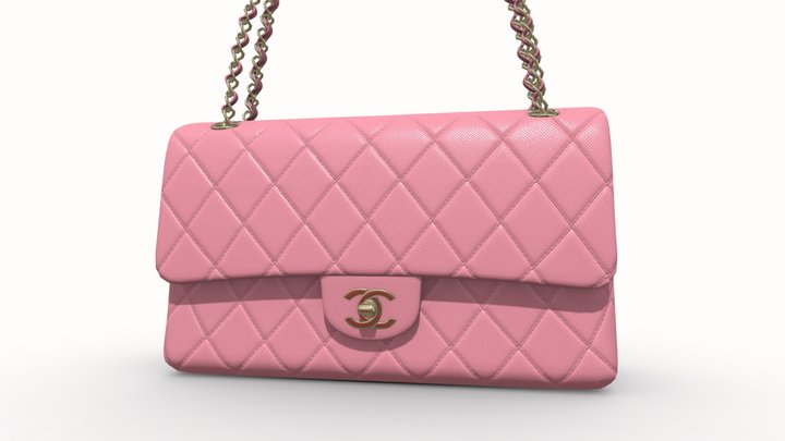3D model Chanel Bag Round Earth Big Logo Pink VR / AR / low-poly