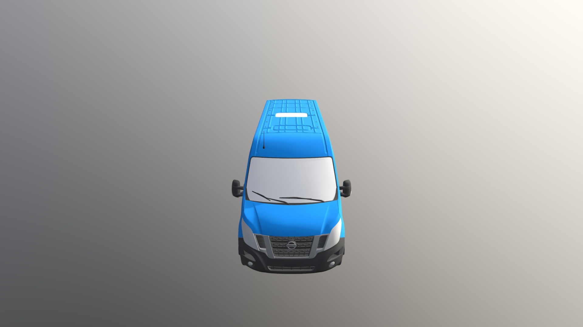 3D model Nissan NV 400 L4H3 Mini Bus 2018 Fbx - This is a 3D model of the Nissan NV 400 L4H3 Mini Bus 2018 Fbx. The 3D model is about a blue and white car.