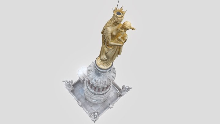 La Bonne Mère redorée, Marseille (3D low-res) 3D Model