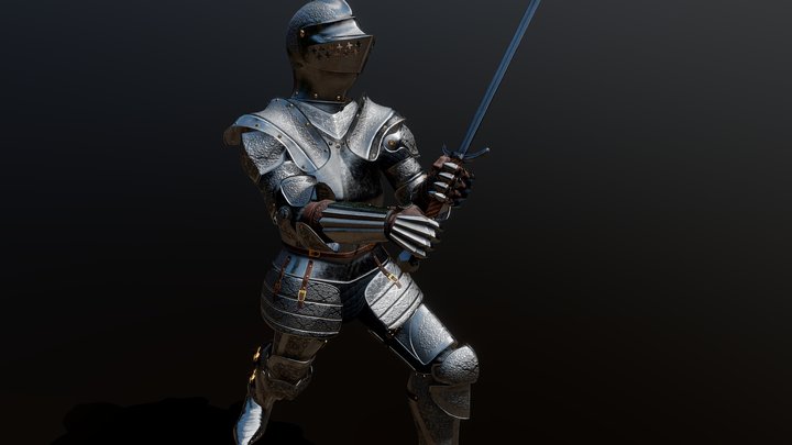 Heavy armored knight 3D Model
