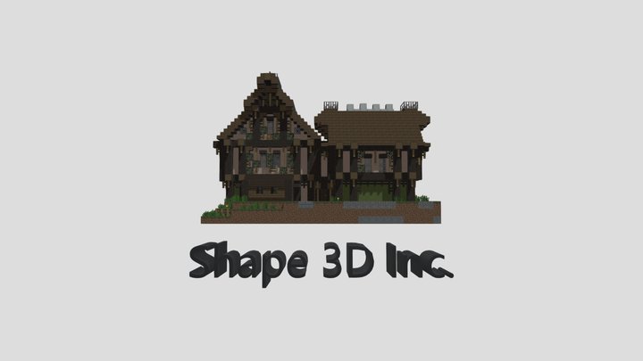 Minecraft House With S3D Byline 3D Model