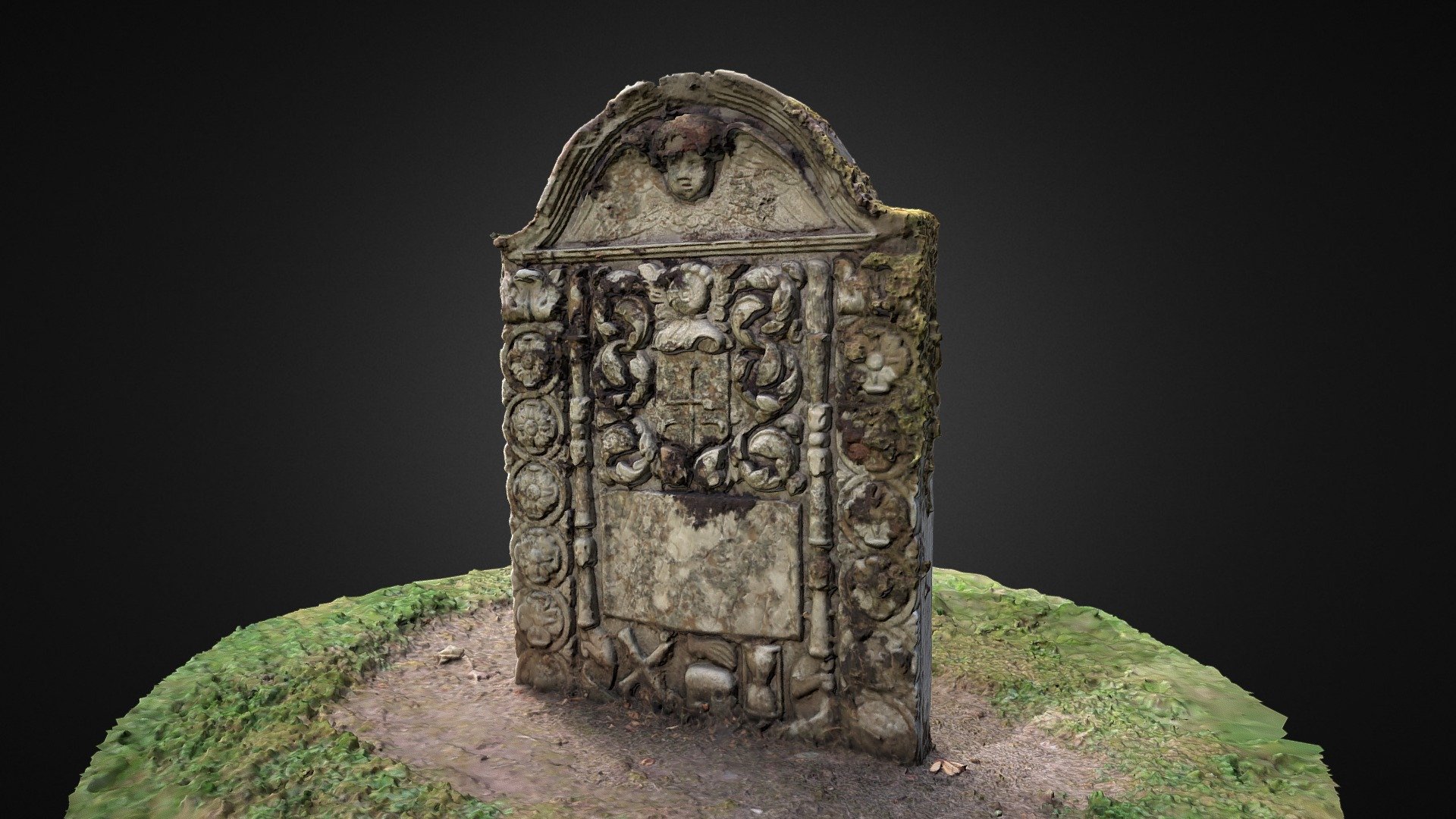 Old Kirk of Dun, 17th C gravestone, Scotland