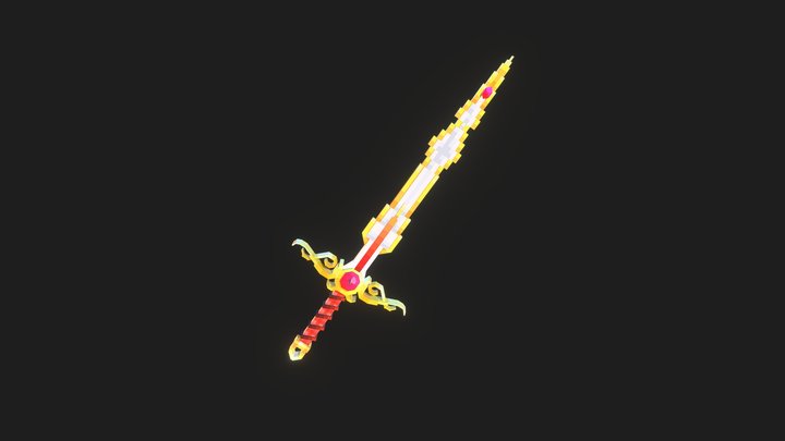 Golden Light Sword 3D Model