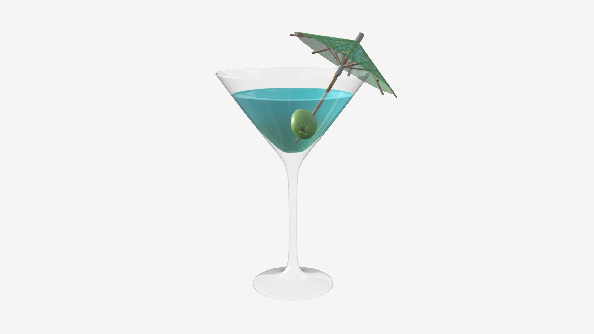 Martini glass with umbrella