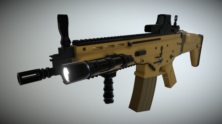 Assault Rifle FN-SCAR L 3D Model