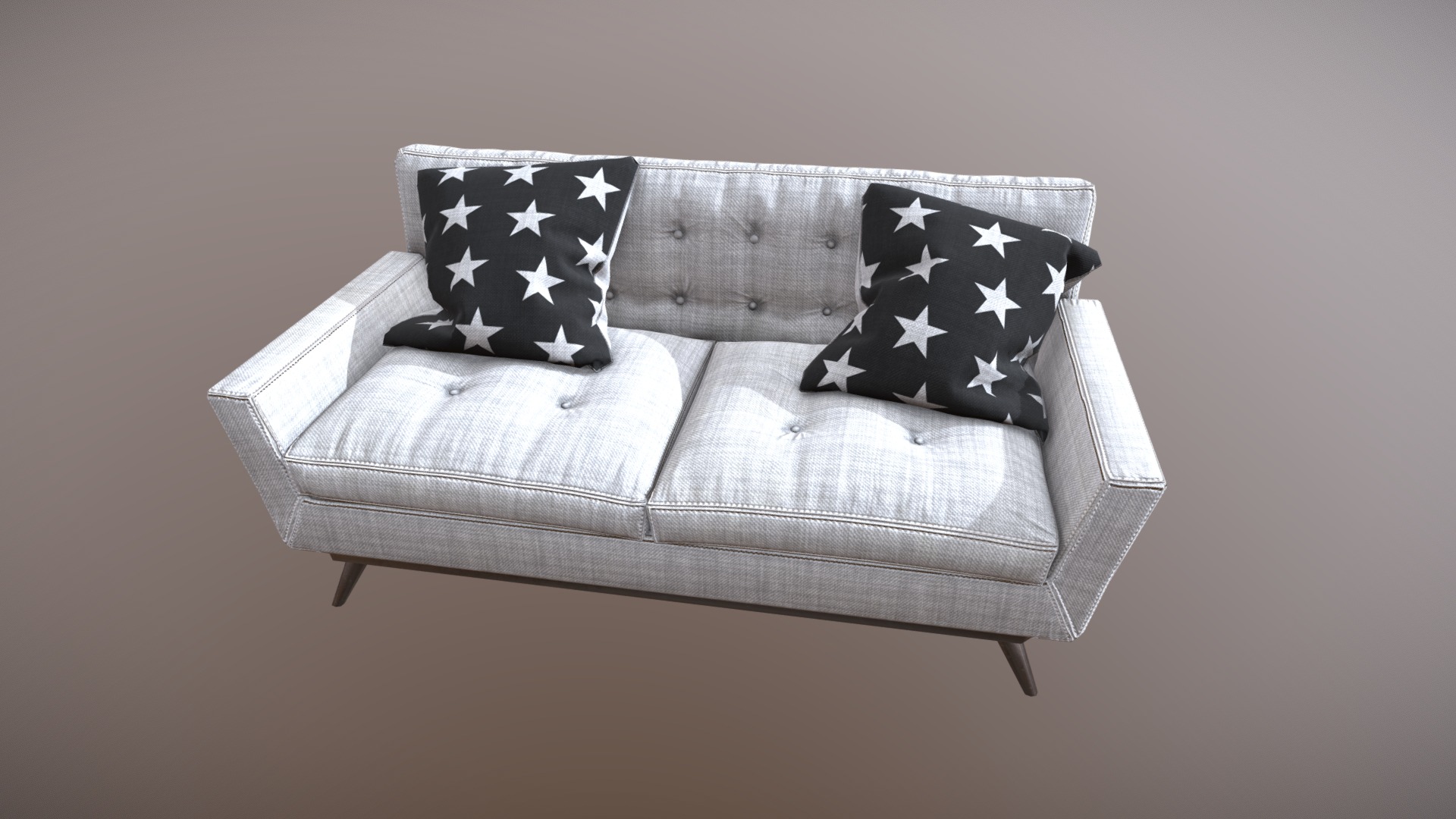3D model white sofa - This is a 3D model of the white sofa. The 3D model is about a couch with a pillow.
