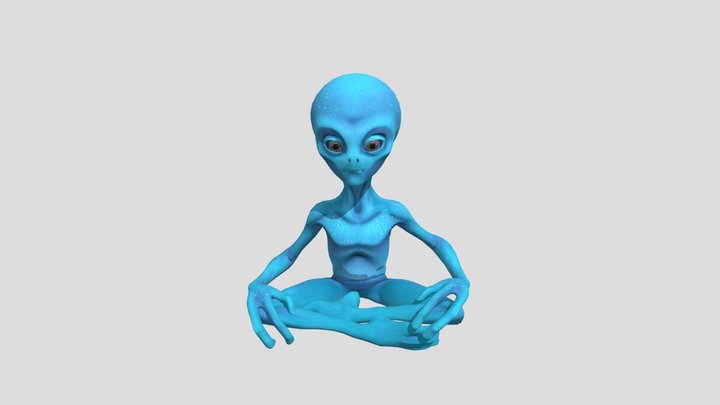 Alien Sitting 3D Model