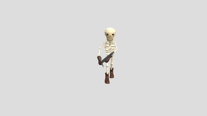 Skeleton Foot Soldier Animated 3D Model