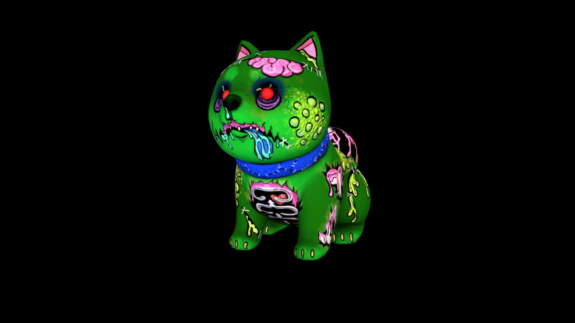 Pop Zombie Shiba Inu 3D model by katie.mutton [be41795] Sketchfab