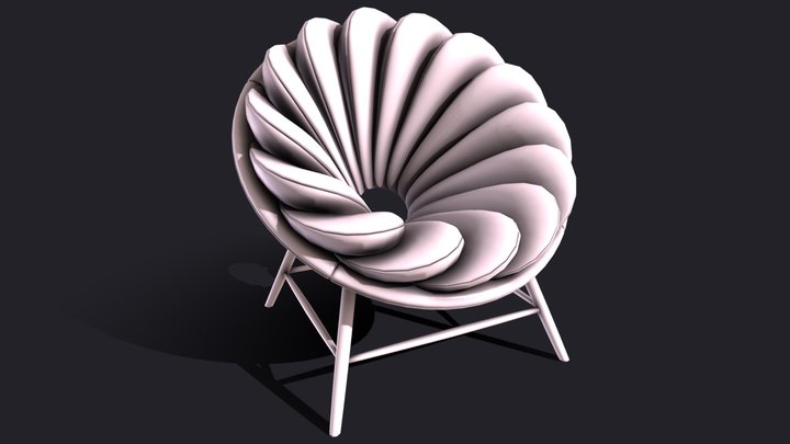 Spiral Papasan Chair 3D Model