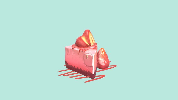 FREE Stylized Strawberry Cheesecake Slice