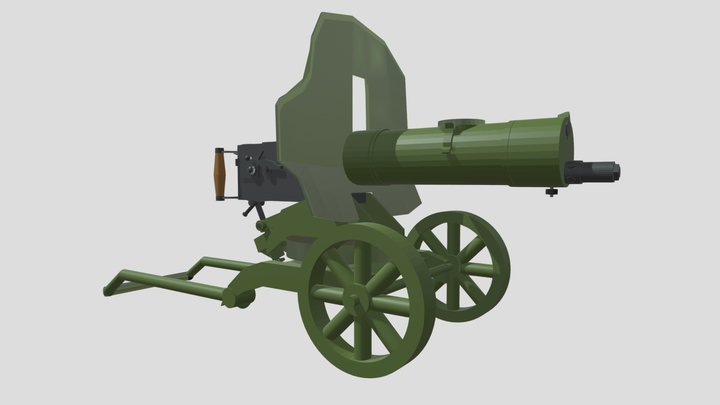 Maxim M1910 Machine Gun 3D Model