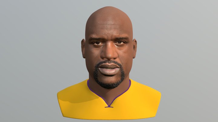 Shaq O'Neal bust for full color 3D printing 3D Model