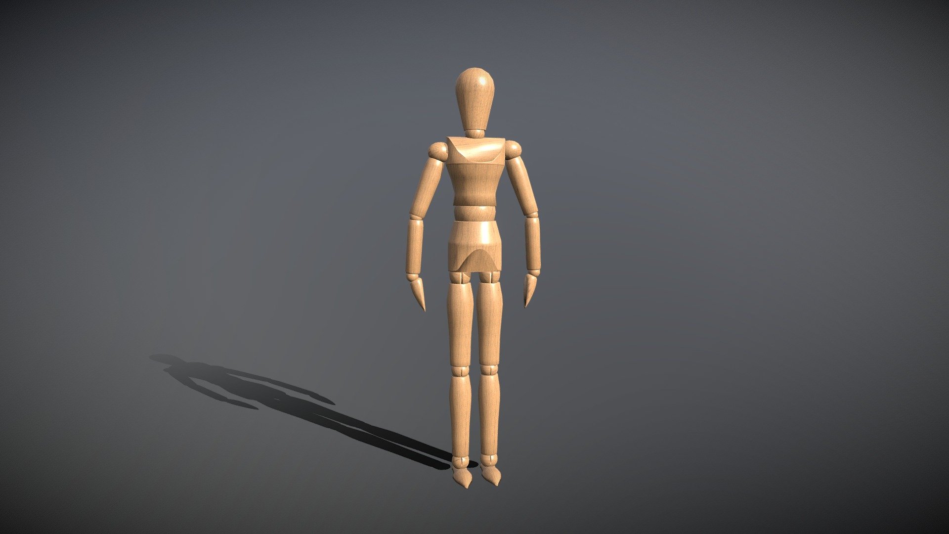 3D model Artist Drawing Wooden Mannequin VR / AR / low-poly
