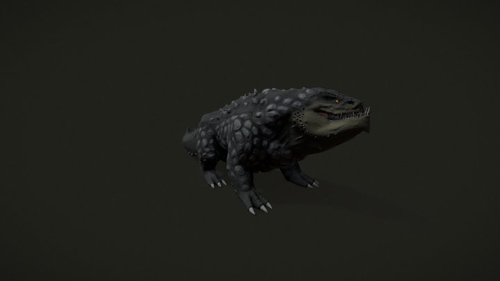 Darken , creature lizard raid boss for game 3D Model