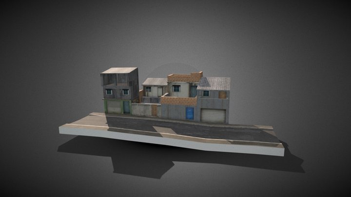 Pack of old houses 3D Model