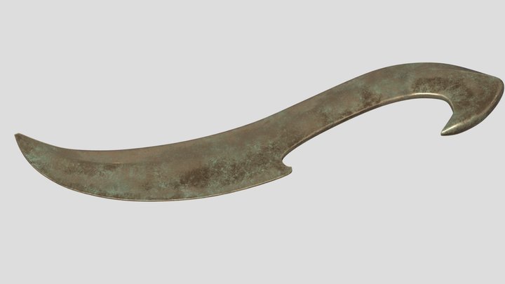 Aged bronze elvin throwing dagger 3D Model