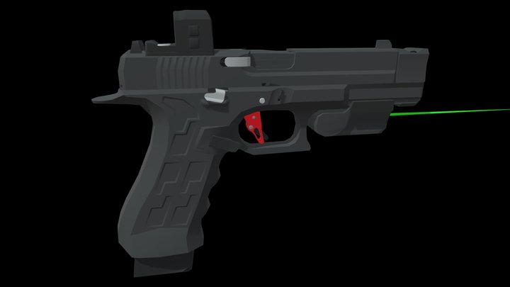Low poly Firearm: GX17 JUNc 9mm Free 3D Model 3D Model