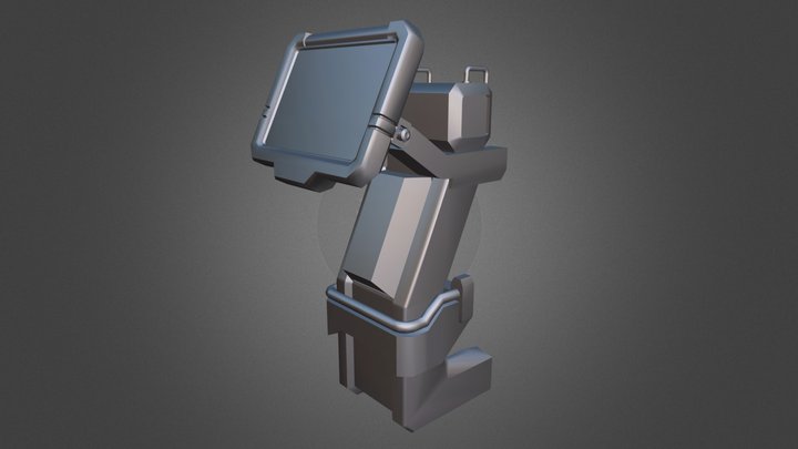 Low-Poly Sci-Fi Terminal 3D Model