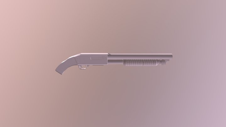 Shotgun Low Poly 3D Model