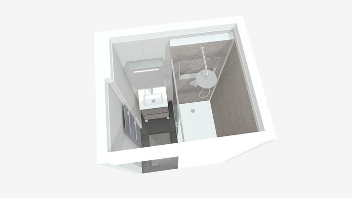 Petite salle de bain moderne 3D Model