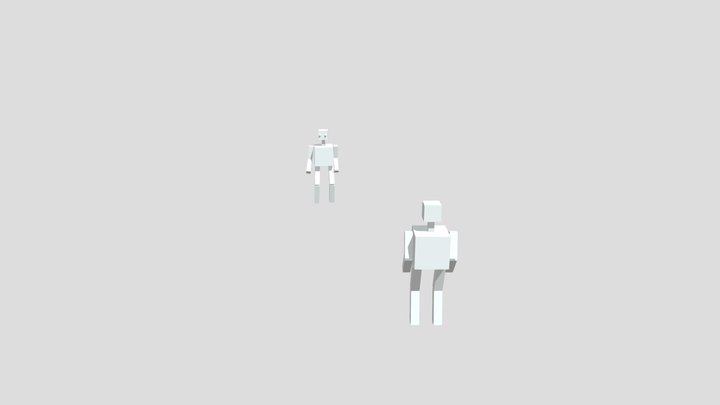 2 Character Interaction Hierarchy Rig 3D Model