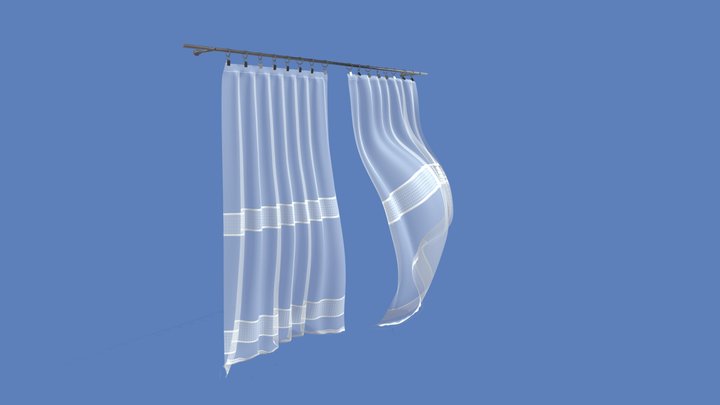 Fluttering curtain. (FREE) 3D Model