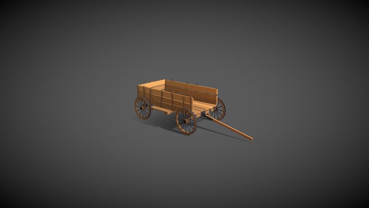 DZ6-2 - wooden cart 3D Model