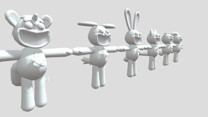 All Smiling Critters 3D Model