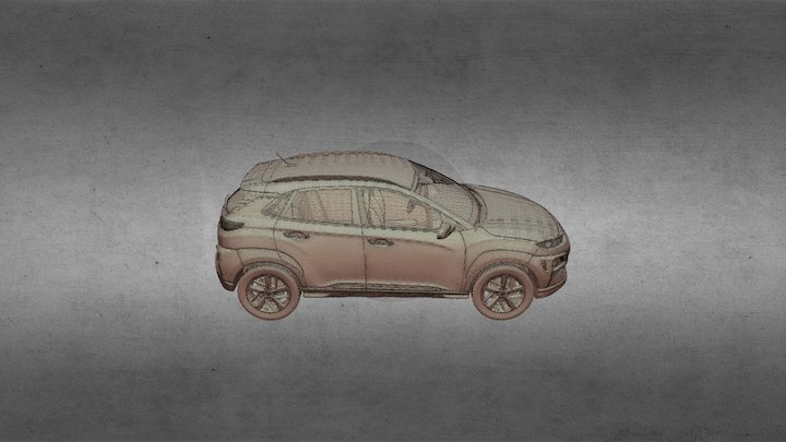 Hyundai Kona wareframe 2018 3D Model