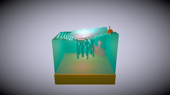Voxel Submarine 3D Model