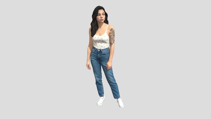 Floral Tank and Jeans Portrait – Modelo 3D gratuito STL
