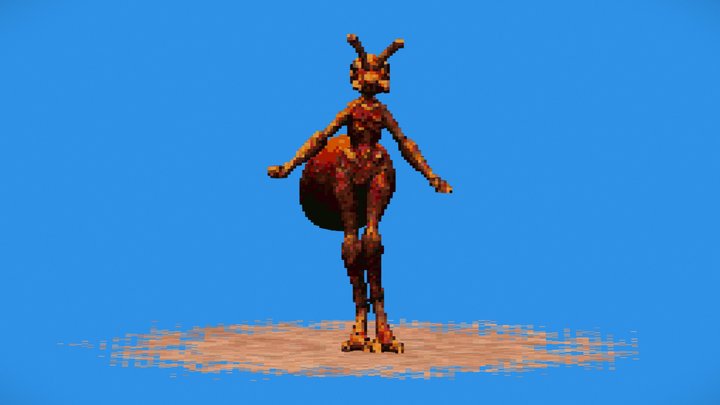 Voxel Ant 3D Model