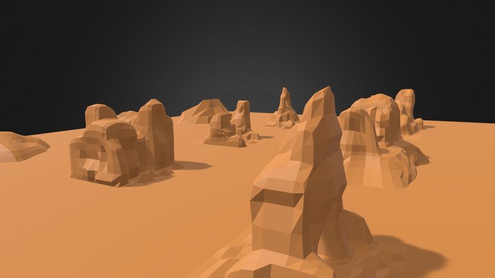Desert Mountain 3D Low Poly Pack 3D Model