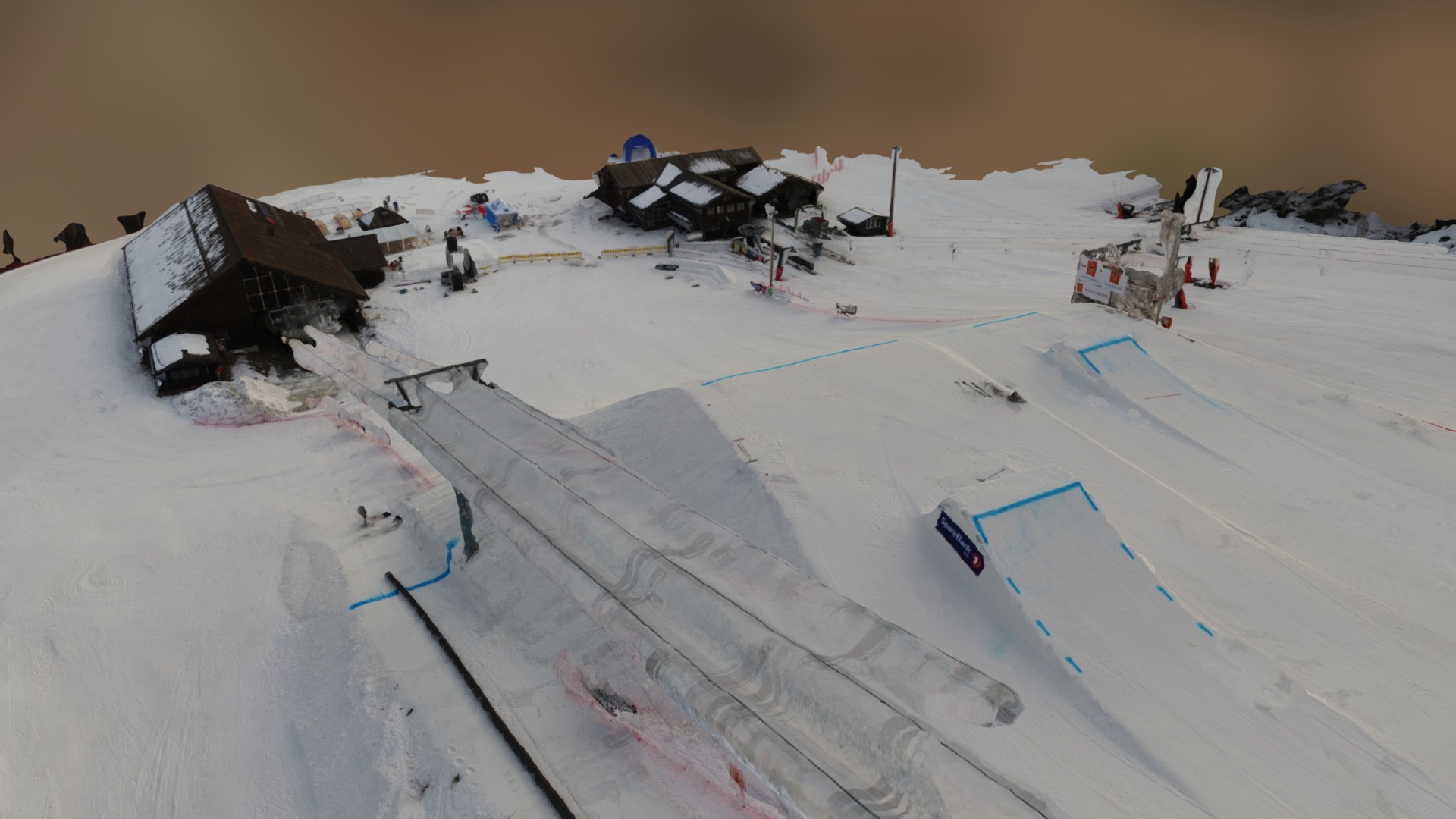 3D model Snowstock 2017 - This is a 3D model of the Snowstock 2017. The 3D model is about a ski lift on a snowy mountain.