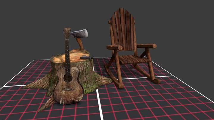 Forest Loner - Texture 2 More detailed props 3D Model